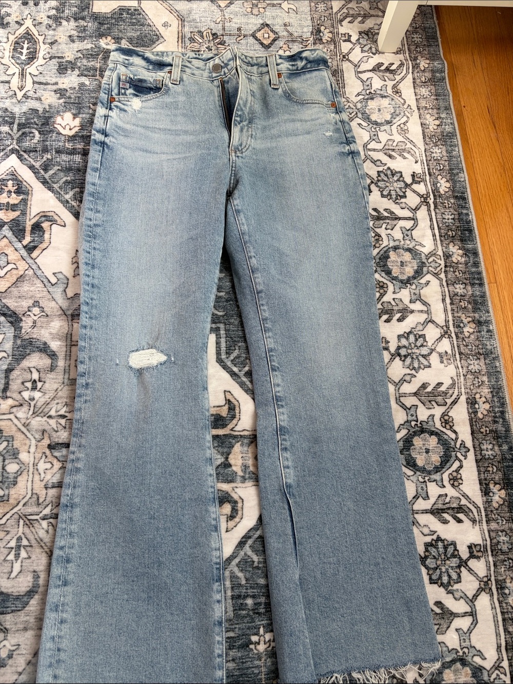 AG Light Wash Women's Wide-Leg Jeans - Light Blue